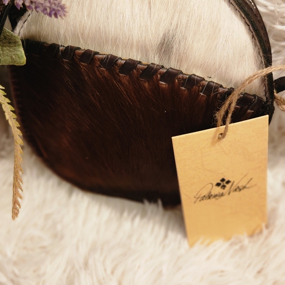 new Patricia Nash Scafati Fur Mini Canteen Crossbody Small Round Bag Brown - Picture 8 of 8